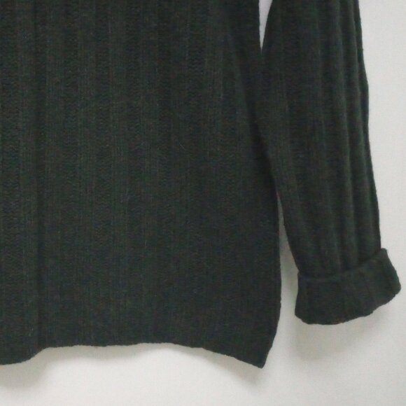 Mens Lambs Wool Fair Isle Sweater sz L Forest Green - Picture 4 of 5